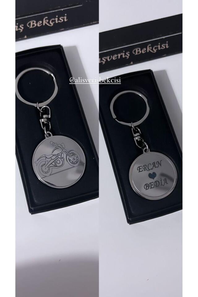 Çelik kisiye özel Motorsiklet anahtarlığı