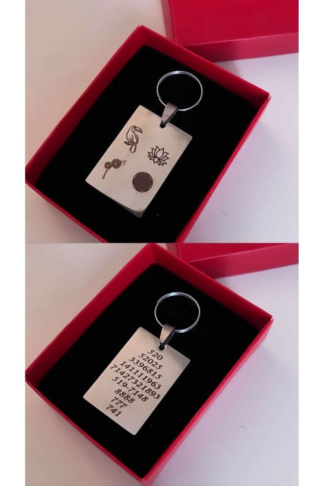 Dikdörtgen çelik sayi sekansli anahtarlik