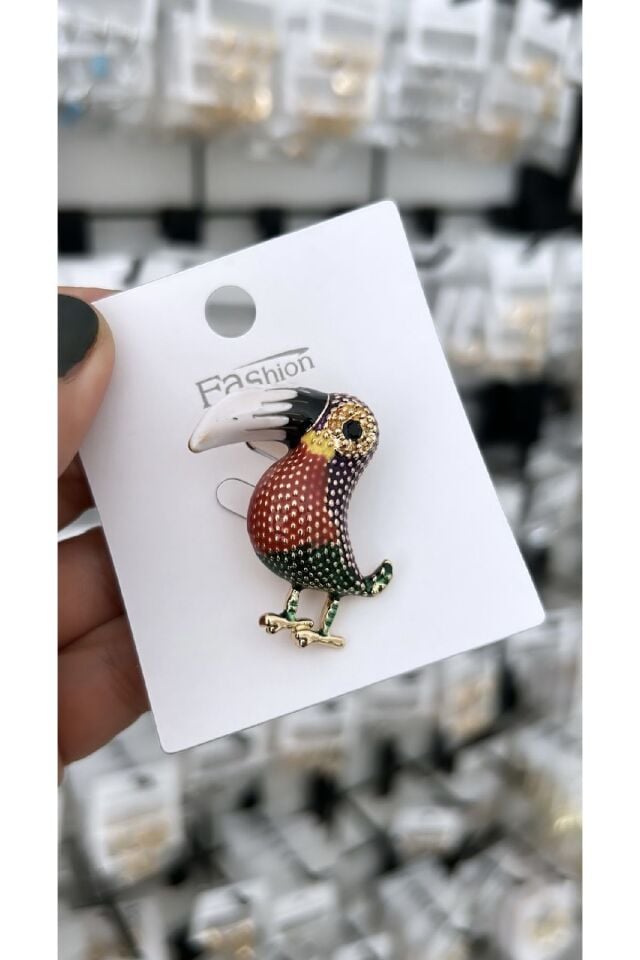 Tukan kuşu çelik broş