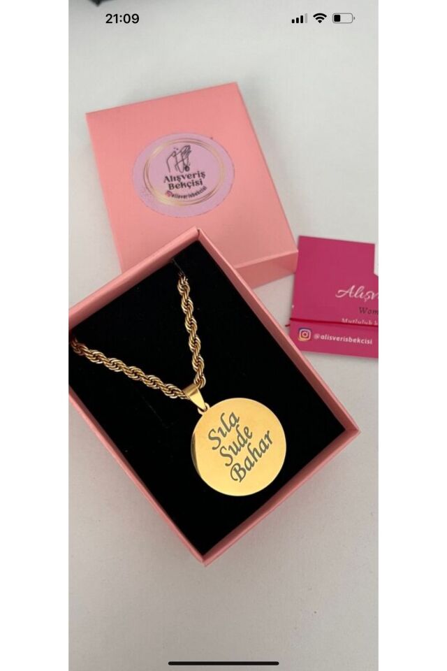 Celik Madalyon Kolye