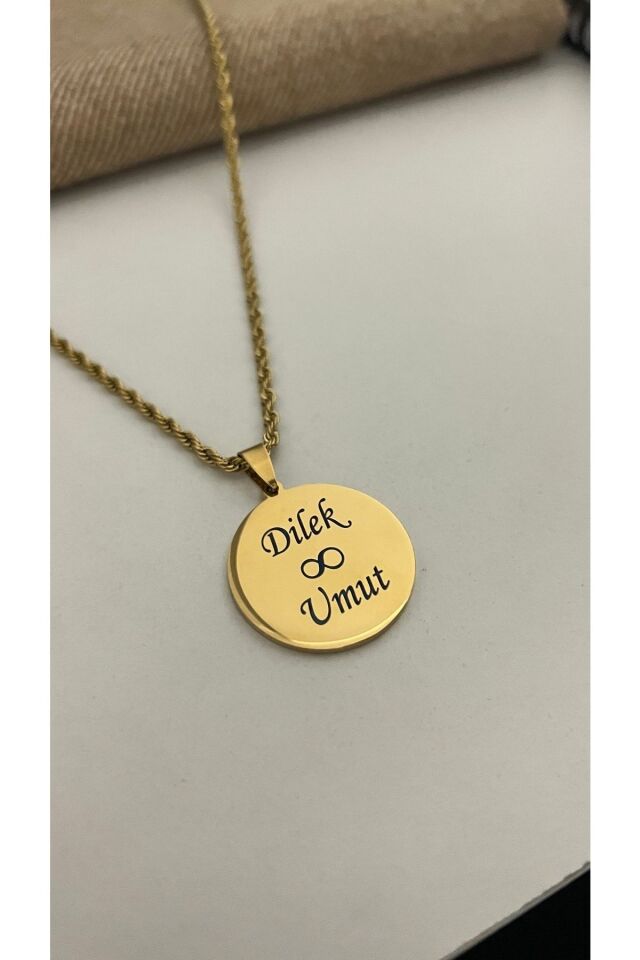 Burgu Zincirli Yuvarlak Kişiye Özel Celik Kolye