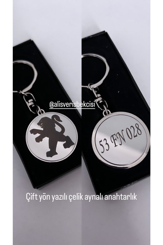 Peugeot Araba Plakalı Kişiye Özel Anahtarlık