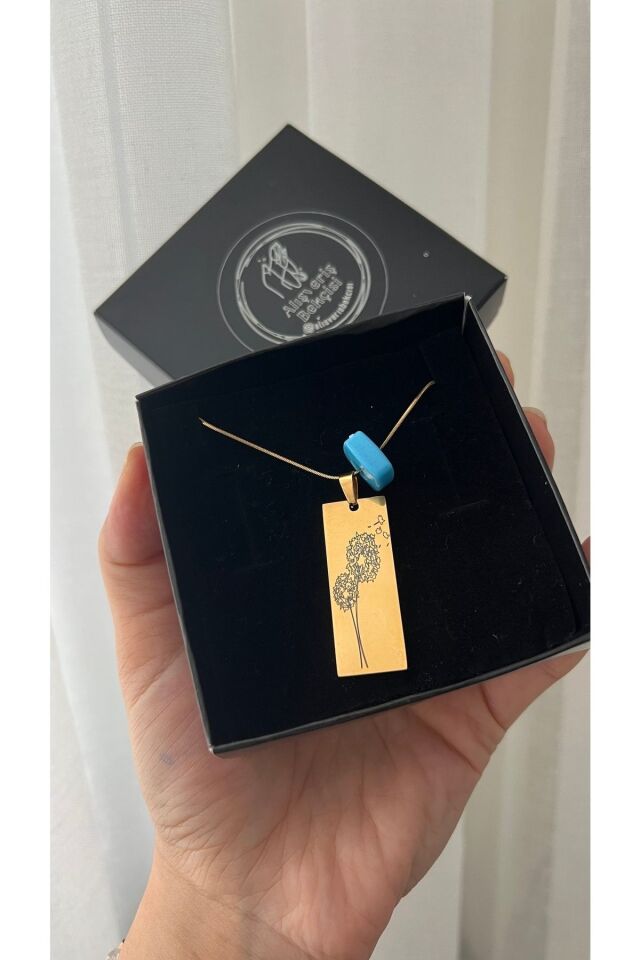 Karahindibağ Çiçeği Çelik Kolye