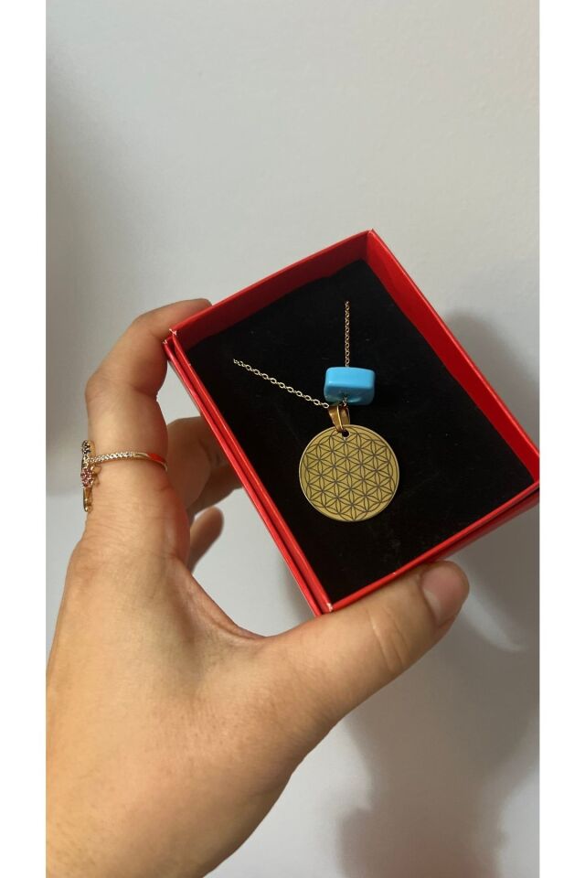 Çift Yön Yazılı Yaşam Çiçeği Kolye