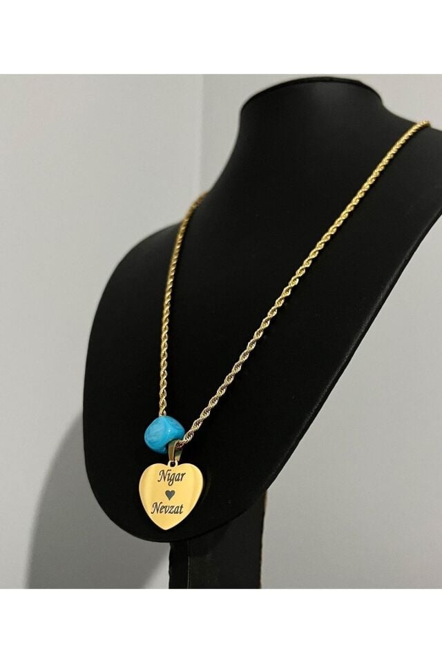 Çelik Kişiye Özel Kalp Kolye