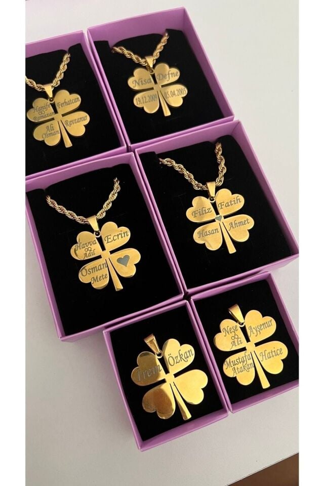 Kişiye Özel Çelik Yonca Kolye