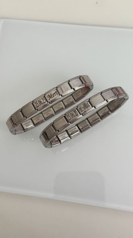 Çelik Lastikli Çift Bilekliği