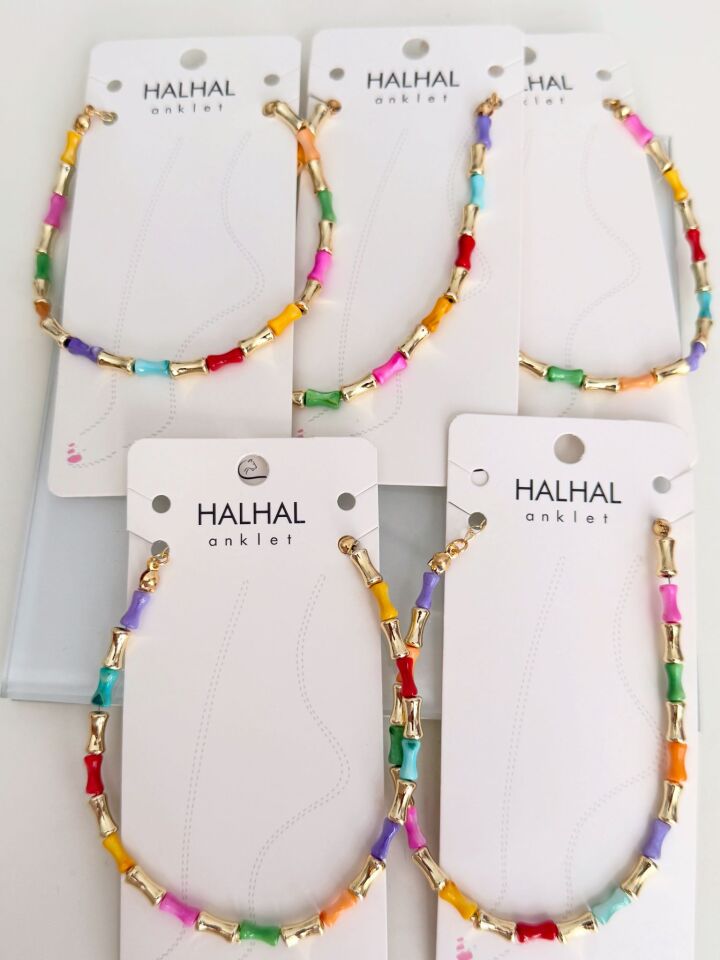 Renkli Boncuklu Halhal