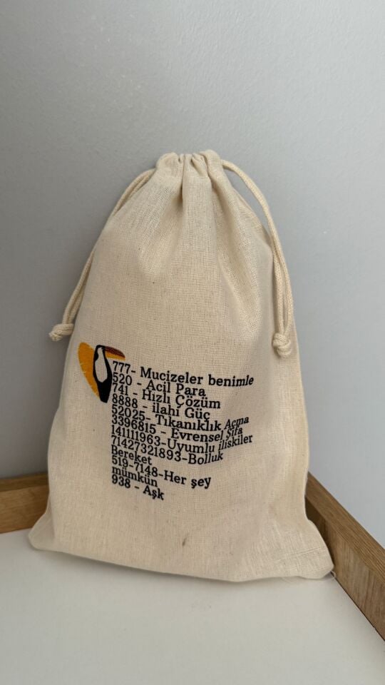 Tukan Kuşlu ve Sayı Sekanslı Kese